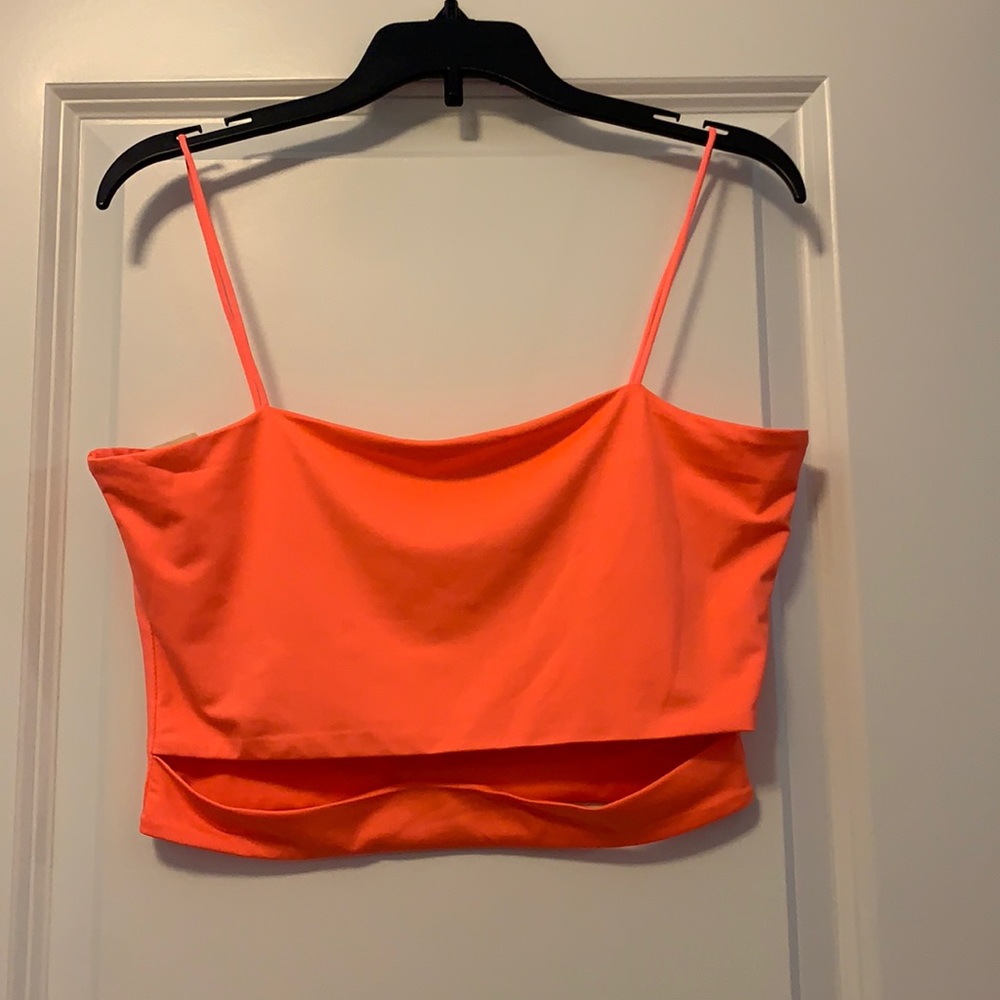 Neon Orange Cut Out Front Cami Top